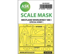 Art Scale Kit M32001 Westland Whirlwind Mk.I Double-Sided Painting Mask for Special Hobby 1/32