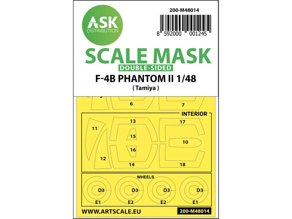Art Scale Kit M48014 F-4B Phantom Double-Sided Painting Mask for Tamiya 1/48