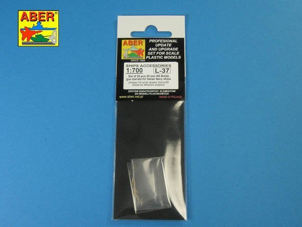 Aber 1/700L-038 Ensemble de 20 canons Breda L/65 de 20 mm pour navires de la marine italienne 1/700