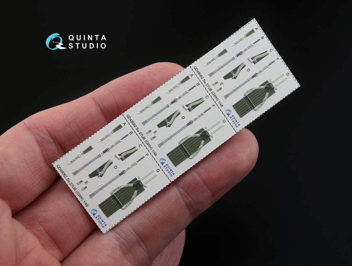 Quinta Studio QD48062 Su-27UB 3D-Printed &amp;amp; coloured Interior on decal paper (for GWH kit) 1/48 – zdjęcie 3