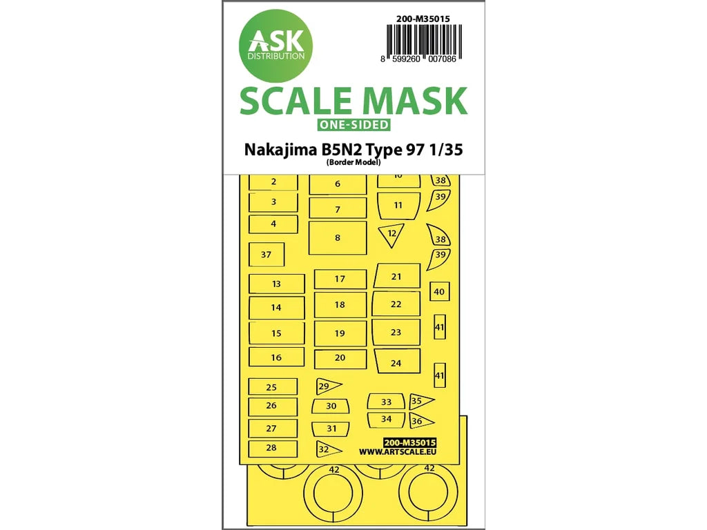 Art Scale Kit M35015 Nakajima B5N2 Type 97 One-Sided Express Fit Painting Mask for Border Model 1/35