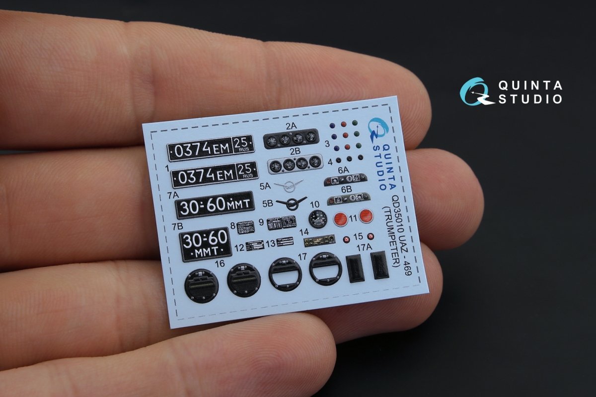 Quinta Studio QD35010 UAZ 469 3D-Printed &amp;amp; coloured Interior on decal paper (for Trumpeter kit) 1/35 – immagine 2
