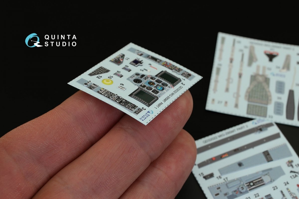 Quinta Studio QD32022 MiG-29SMT 3D-Printed &amp;amp; coloured Interior on decal paper (for Trumpeter kit) 1/32 – immagine 4