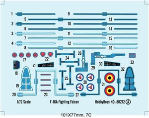 Hobby Boss 80272 F-16A Fighting Falcon 1/72 – immagine 3