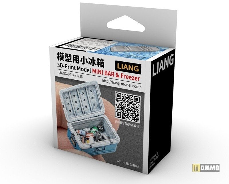 Liang 0414 3D-Print Model Mini Bar &amp; Freezer 1/35