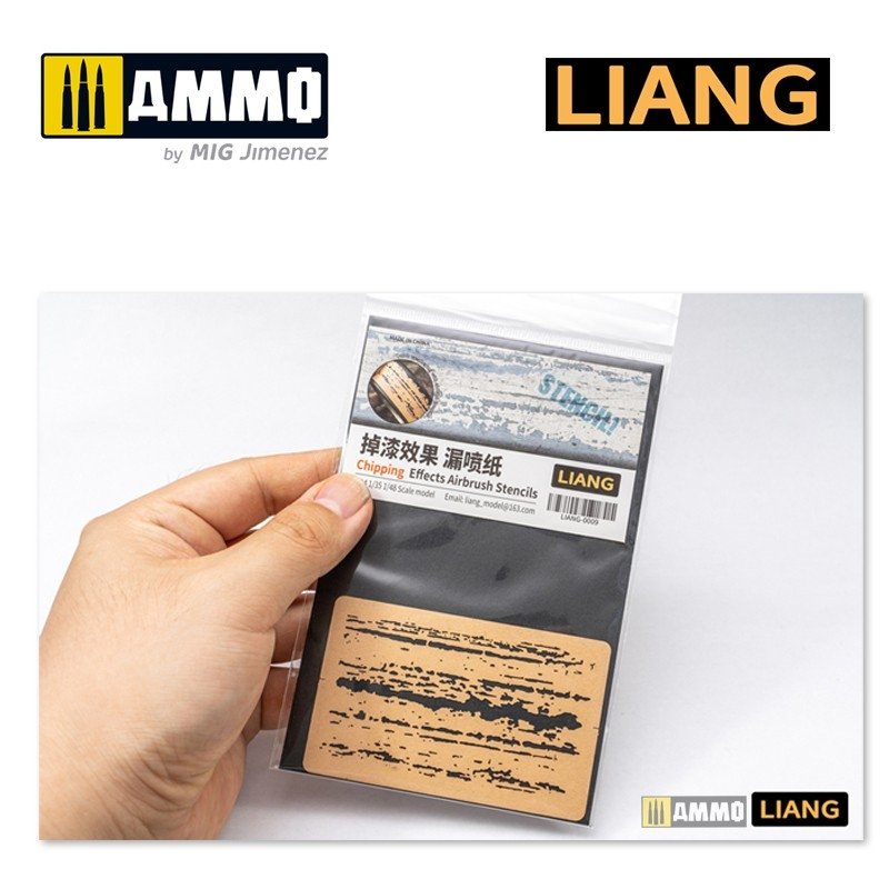Liang 0009 Chipping Effects Airbrush Stencils – immagine 4
