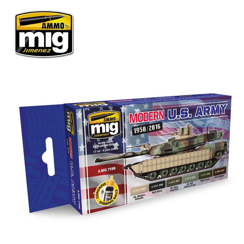 MUNITIONS Mig 7159 COULEURS MODERNES DE L'ARMÉE USA 6x17ml