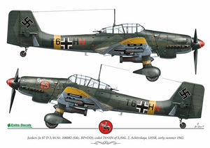 Exito ED48004 DECALS Luftwaffe Ground Attackers vol.1 - Ju 87 D-3, Hs 129, Fw 190F-8 1/48 – imagen 3