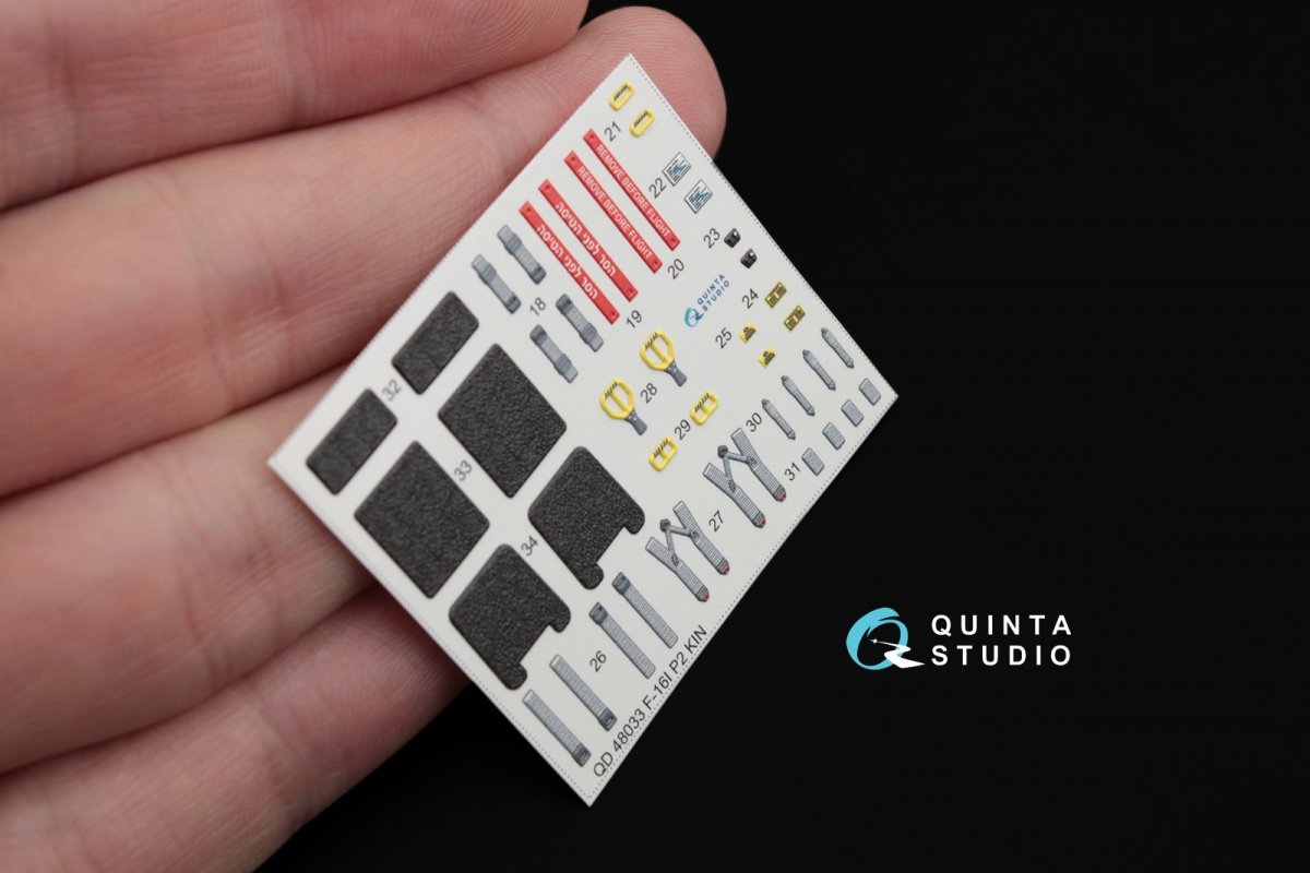 Quinta Studio QD48033 F-16I 3D-Printed &amp;amp; coloured Interior on decal paper (for Kinetic kit) 1/48 – Bild 2