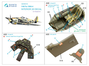 Quinta Studio QD48316 Fw 190A-4 3D-Printed &amp;amp; coloured Interior on decal paper (Hasegawa) 1/48 – zdjęcie 2