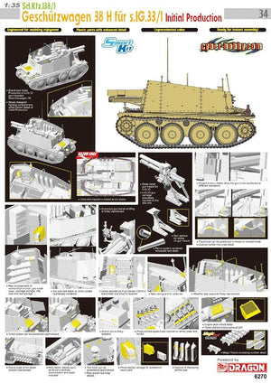 Cyber Hobby 6270 Sd.Kfz.138/1 Geschutzwagen 38 H fur s.IG.33/1 Initial Production 1/35 – immagine 2