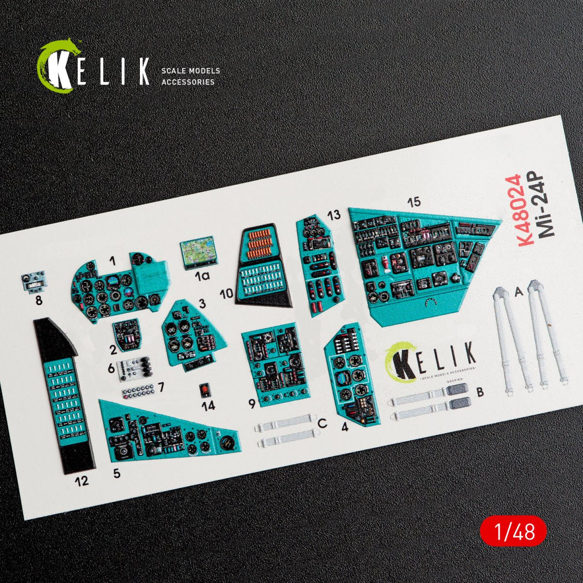 KELIK K48024 MI-24P INTERIOR 3D DECALS FOR ZVEZDA KIT 1/48 – immagine 2