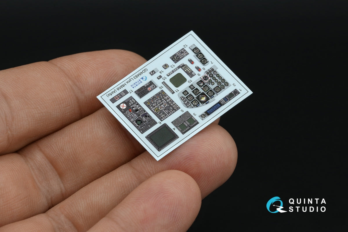 Quinta Studio QD+48483 Lynx HMA8 3D-Printed &amp; coloured Interior on decal paper ( Airfix )( with 3D-printed resin parts ) 1/48