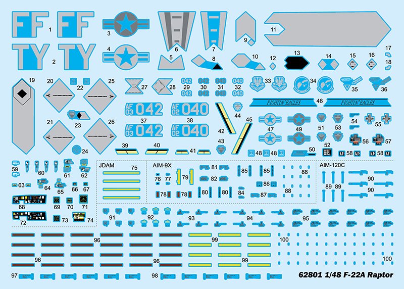 J&amp;#39;adore le kit 62801 F-22A Raptor au 1/48 – image 3