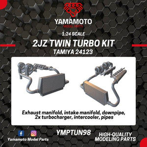 Yamamoto YMPTUN98 2JZ Twin Turbo Kit for Tamiya 24123 1/24 – immagine 6