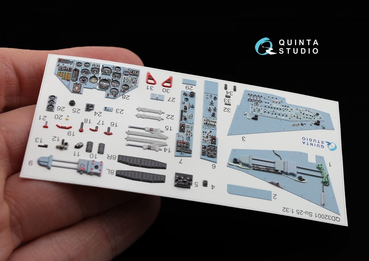 Quinta Studio QD32001 Su-25 3D-Printed &amp;amp; coloured Interior on decal paper (for Trumpeter kit) 1/32 – imagen 4