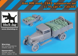 Ensemble d&amp;#39;accessoires Black Dog T35203 Gaz MM mOD.1943 1/35