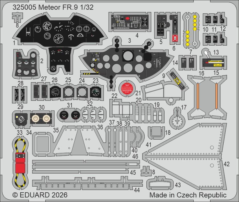 Eduard 325005 Gloster Meteor FR.9 PE Parts for REVELL 1/32