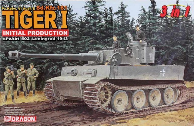 Dragon 6252 Pz.Kpfw. VI Ausf. E (Sd.Kfz. 181) Tiger I Initial Type (3 in 1)