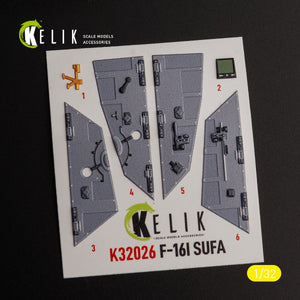 KELIK K32026 F-16I &amp;quot;Sufa&amp;quot; - interior 3D decals for Academy kit 1/32 – imagen 4