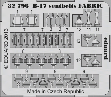 Eduard 32796 B-17 seatbelts FABRIC 1/32 HK Models – immagine 2