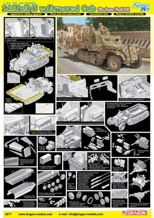 Dragon 6677 Sd.Kfz.10/5 w/Armor Cab fur 2cm FlaK 38 1/35 – immagine 2