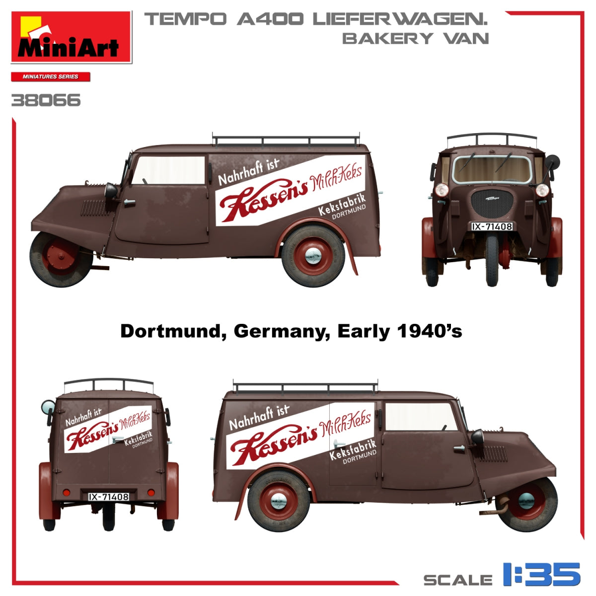 MiniArt 38066 TEMPO A400 LIEFERWAGEN. BAKERY VAN 1/35 – immagine 4