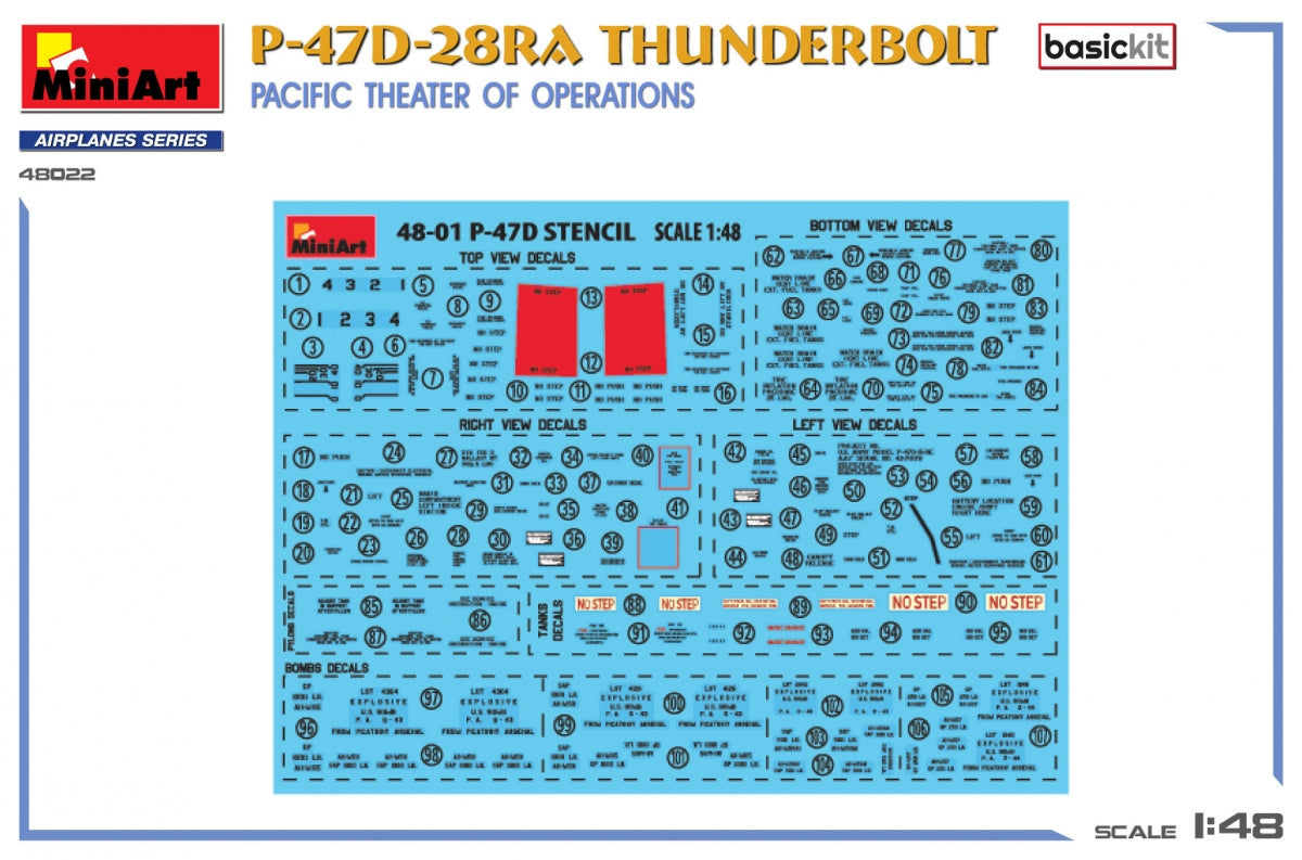 MiniArt 48022 P-47D-28RA THUNDERBOLT. PACIFIC THEATER OF OPERATIONS. BASIC KIT 1/48 – zdjęcie 7