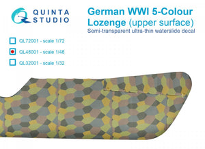 Quinta Studio QL48001 German WWI 5-Color Lozenge (upper surface) 1/48