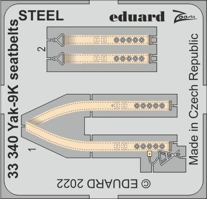 Eduard 33340 Yak-9K seatbelts STEEL ICM 1/32