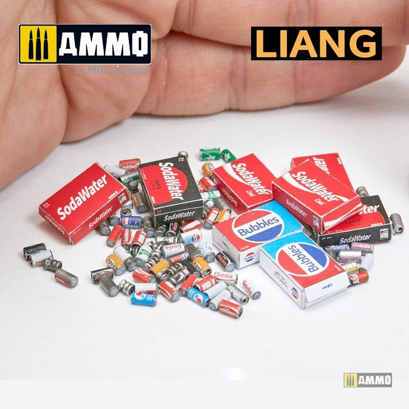 Liang 0412 3D-Print Model Soda Cans + Cardboard Boxes 2000s-2020s 1/35 – image 9