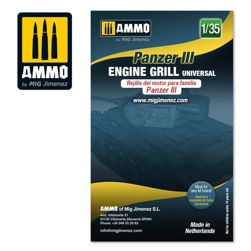 Munitions de grilles de moteur de Mig 8088 Panzer III universelles à l&amp;#39;échelle 1/35 – image 2