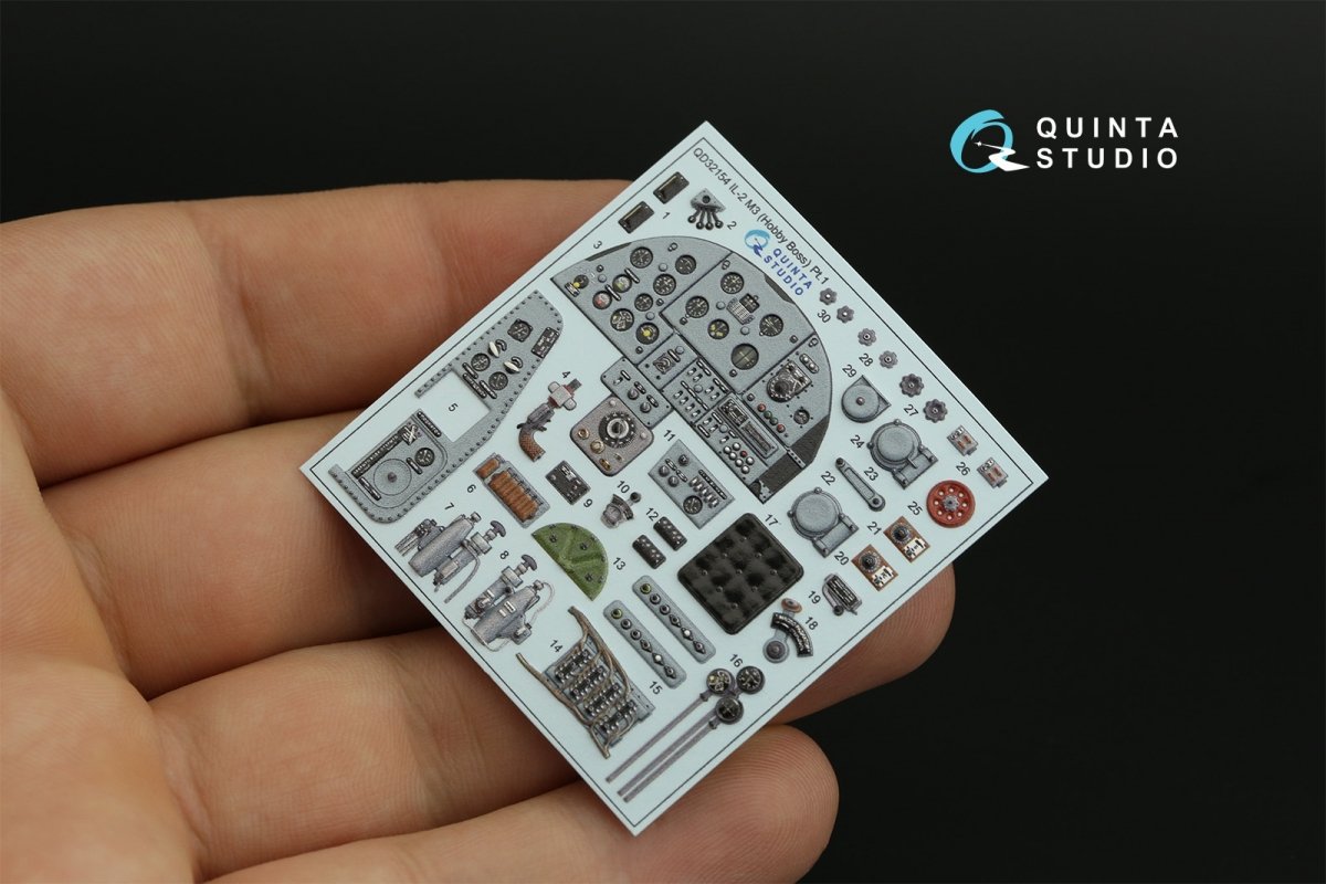 Quinta Studio QD32154 IL-2M3 3D-Printed &amp;amp; coloured Interior on decal paper (Hobby Boss) 1/32 – immagine 6