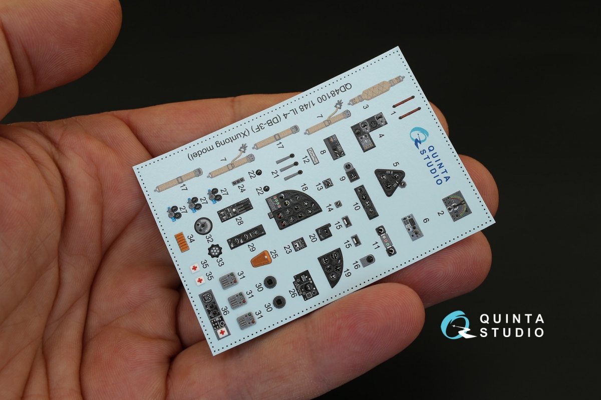 Quinta Studio QD48100 IL-4 3D-Printed &amp;amp; coloured Interior on decal paper (for Xuntong kit) 1/48 – Bild 3