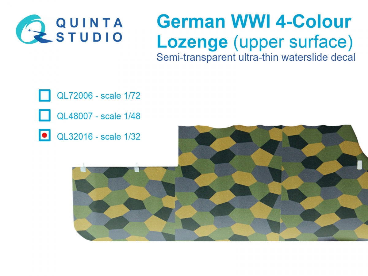 Quinta Studio QL32016 German WWI 4-Color Lozenge (upper surface) 1/32