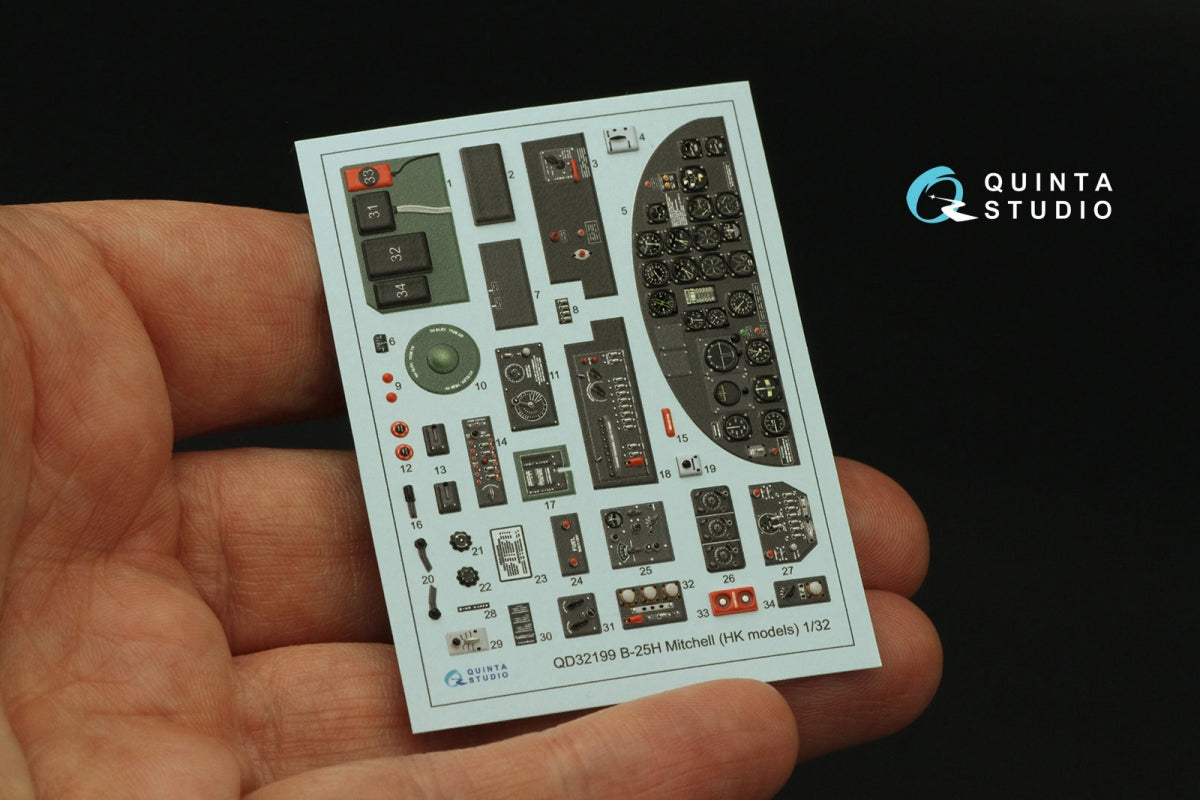 Quinta Studio QD32199 B-25H Mitchell 3D-Printed &amp;amp; coloured Interior on decal paper (HK models) 1/32 – zdjęcie 4