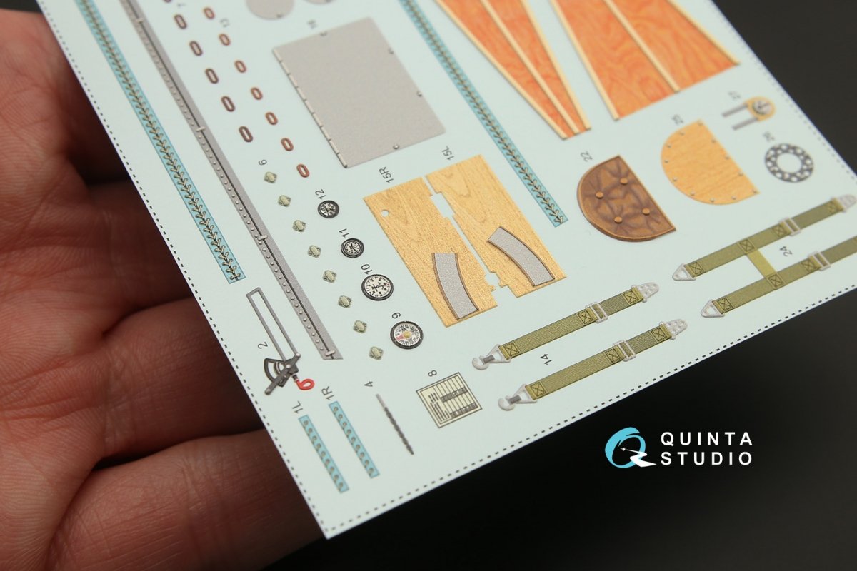Quinta Studio QD32060 Fokker Dr.1 3D-Printed &amp;amp; coloured Interior on decal paper (for Roden kit) 1/32 – immagine 3