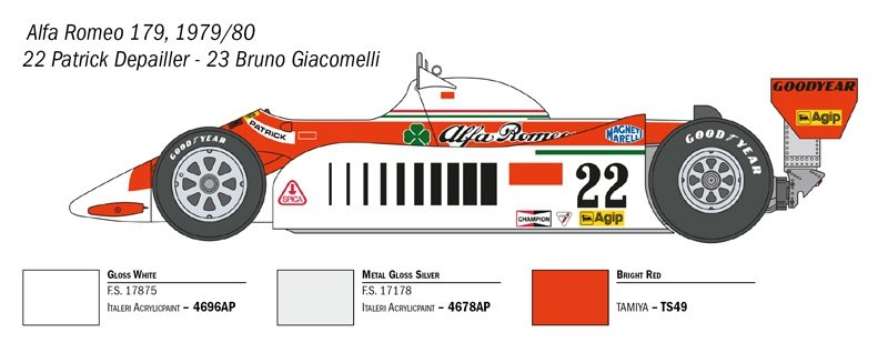 Italeri 4704 ALFA ROMEO 179 - 179C 1/12 – imagen 15