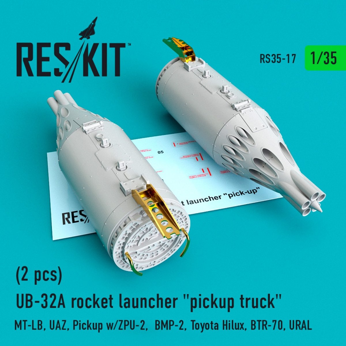 RESKIT RS35-0017 UB-32A ROCKET LAUNCHERS "PICKUP TRUCK" (2 PCS) 1/35