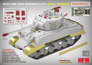 Maquette Rye Field 5136 M4A3 76W VVSS Sherman, version modernisée tardive, intérieur complet, échelle 1/35 – image 3