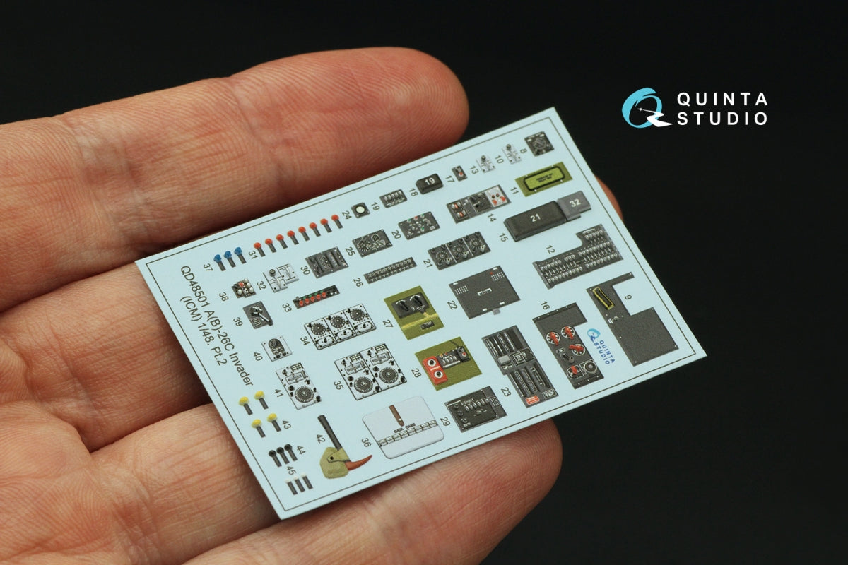 Quinta Studio QD48501 A-26C Invader 3D-Printed &amp;amp; coloured Interior on decal paper (ICM) 1/48 – imagen 5