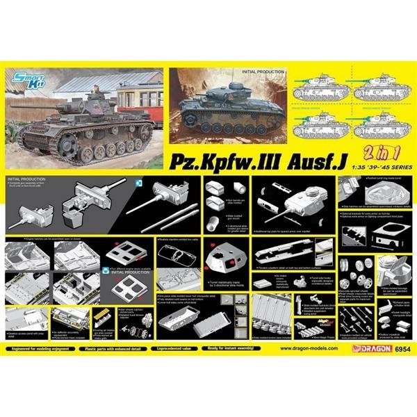 Dragon 6954 Pz.Kpfw. III Ausf.J Production initiale/débutante 2 en 1 1/35  – image 2