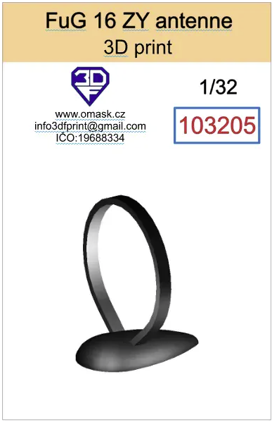Omask 103205 Fug 16ZY antenne (3D print) 1/32
