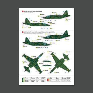 RESKIT RSB48-0005 Su-25 Frogfoot Clover (BLUE 01, 04, 10, 22, 33) Ukrainian Air Forces (Main Decals with Stencils)1/48