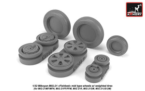 Armory Models AW32010 Mikoyan MiG-21 Fishbed wheels w/ weighted tires, mid 1/32 – immagine 2