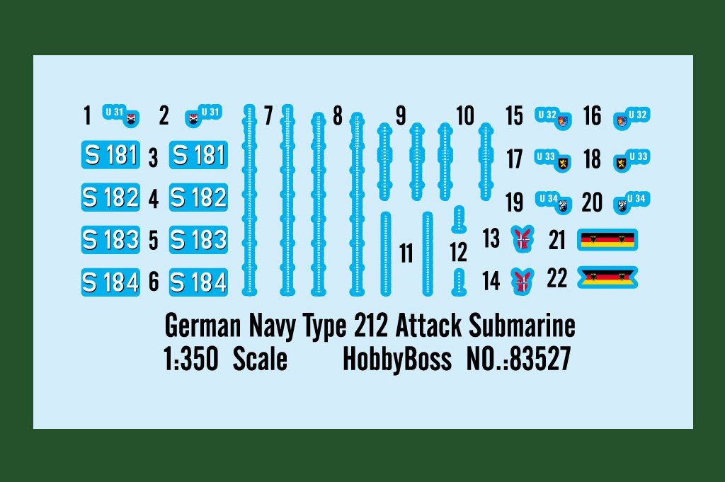 Hobby Boss 83527 Sous-marin d&amp;#39;attaque Type 212 de la marine allemande (1/350) – image 2