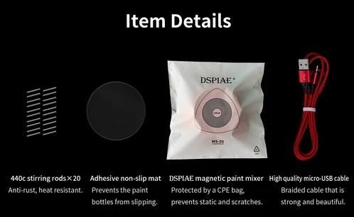 DSPIAE MS-01 Portable Magnetic Paint Mixer – image 3