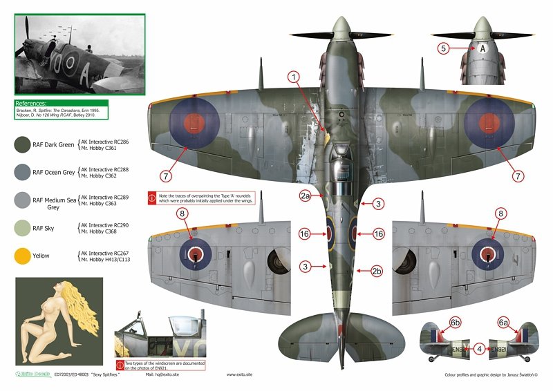 Exito ED48003 DECALS Sexy Spitfires - Supermarine Spitfire LF Mk Vb - VIII - IXe 1/48 – Bild 6