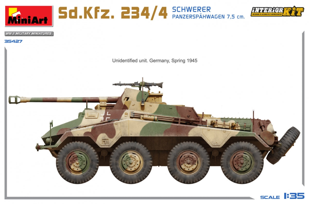 MiniArt 35427 Sd.Kfz. 234/4 SCHWERER PANZERSPÄHWAGEN 7,5 cm. INTERIOR KIT 1/35 – Bild 9
