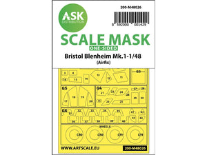 Art Scale Kit M48026 Bristol Blenheim Mk.I One-Sided Painting Mask for Airfix 1/48